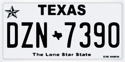 TX license plate DZN7390