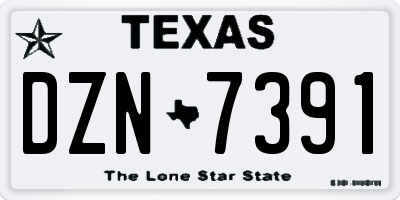 TX license plate DZN7391