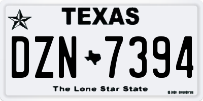 TX license plate DZN7394