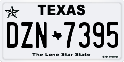 TX license plate DZN7395