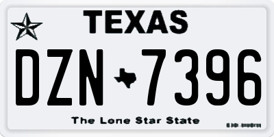 TX license plate DZN7396