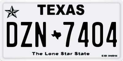 TX license plate DZN7404