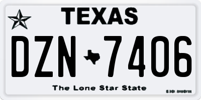 TX license plate DZN7406
