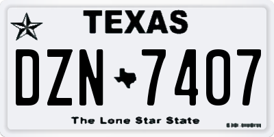 TX license plate DZN7407