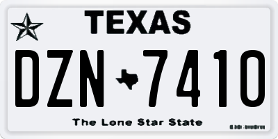 TX license plate DZN7410