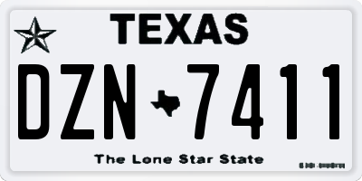 TX license plate DZN7411