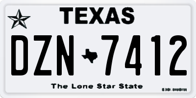 TX license plate DZN7412