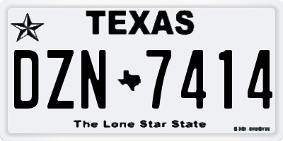 TX license plate DZN7414