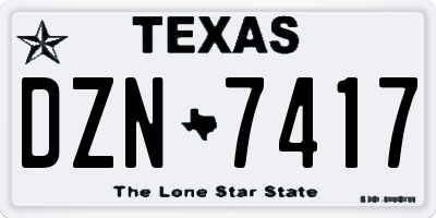 TX license plate DZN7417