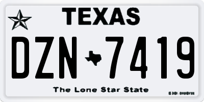TX license plate DZN7419