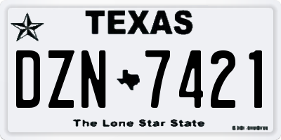 TX license plate DZN7421