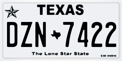 TX license plate DZN7422