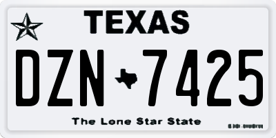 TX license plate DZN7425