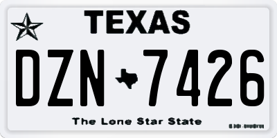 TX license plate DZN7426