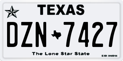 TX license plate DZN7427