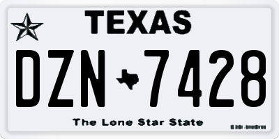 TX license plate DZN7428