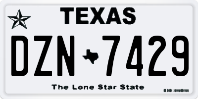 TX license plate DZN7429