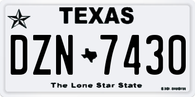 TX license plate DZN7430