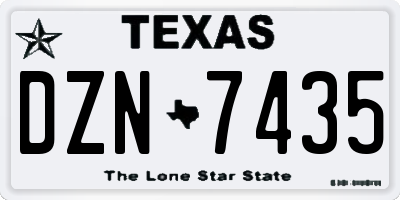 TX license plate DZN7435