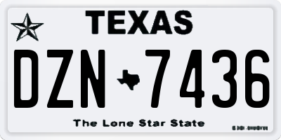 TX license plate DZN7436