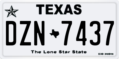 TX license plate DZN7437