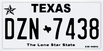 TX license plate DZN7438