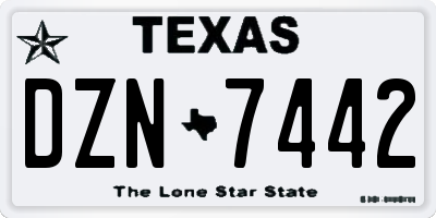 TX license plate DZN7442