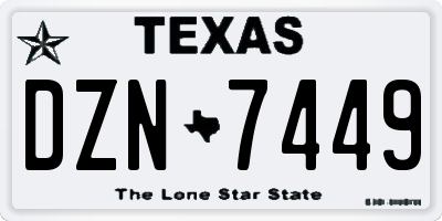 TX license plate DZN7449