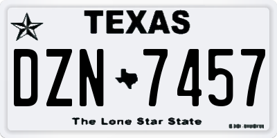 TX license plate DZN7457