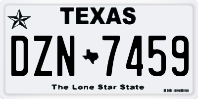 TX license plate DZN7459