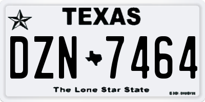 TX license plate DZN7464