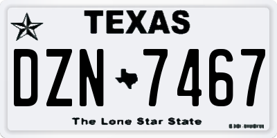 TX license plate DZN7467