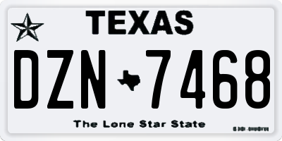 TX license plate DZN7468