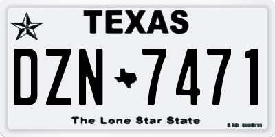 TX license plate DZN7471