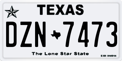 TX license plate DZN7473