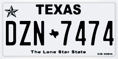 TX license plate DZN7474