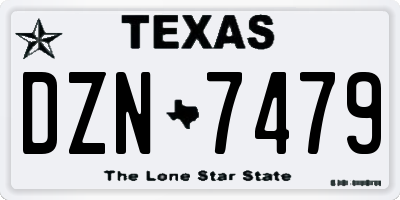 TX license plate DZN7479