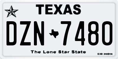TX license plate DZN7480