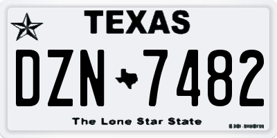 TX license plate DZN7482