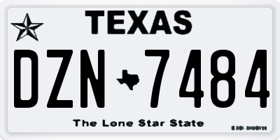 TX license plate DZN7484