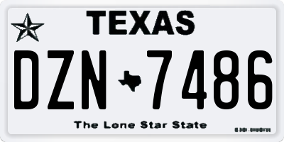 TX license plate DZN7486