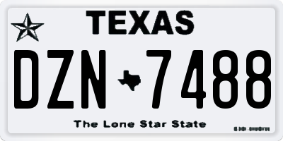 TX license plate DZN7488
