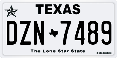 TX license plate DZN7489