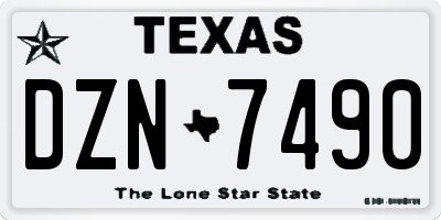 TX license plate DZN7490