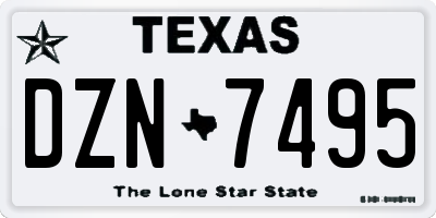 TX license plate DZN7495
