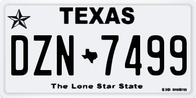 TX license plate DZN7499