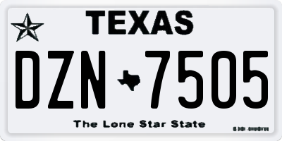 TX license plate DZN7505
