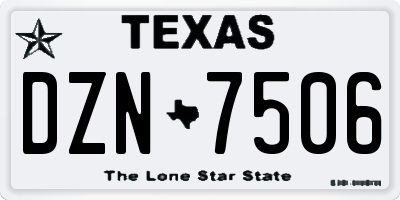 TX license plate DZN7506
