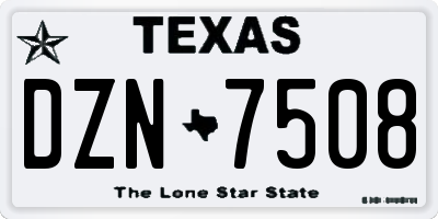 TX license plate DZN7508