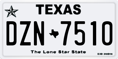 TX license plate DZN7510